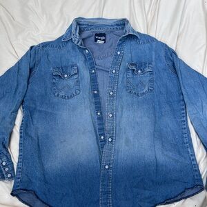 Wrangler Indigo Button-Up Denim Shirt